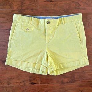 Banana Republic Yellow City Chino Mid Rise Cuffed Cargo Shorts